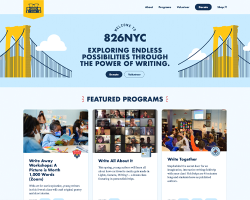 826NYC landing page